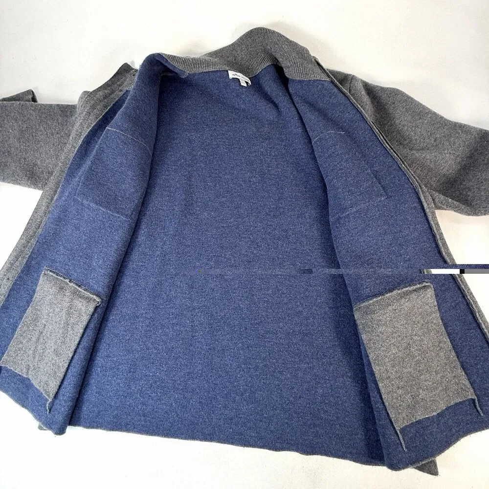 Peter Millar 90% Merino Wool Jacket Mens XL Cargo Gray Full Zip Sweater Coat